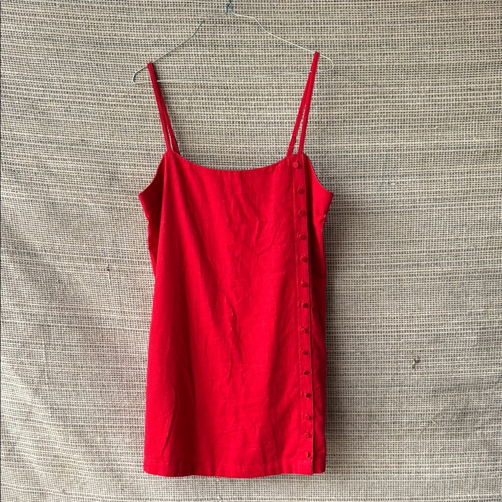 Abercrombie & Fitch Red Linen Romper size Medium, new without tags